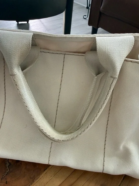 Prada White Canvas Tote - Picture 5 of 9